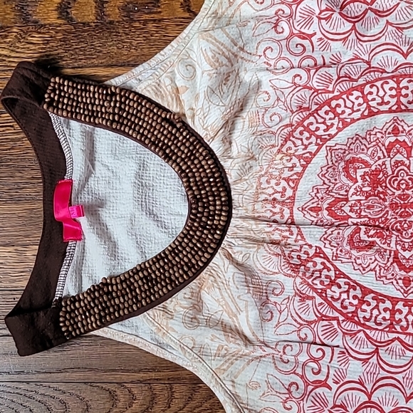 Patterned Tank Top with beaded neckline - Picture 3 of 3